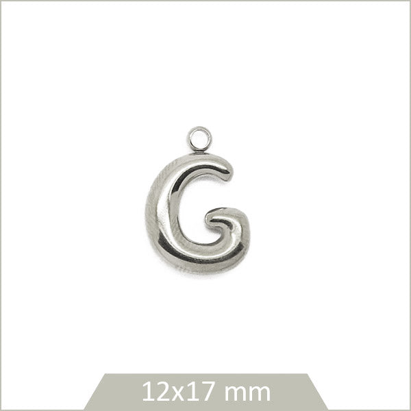 1 breloque lettre G en acier inoxydable 304