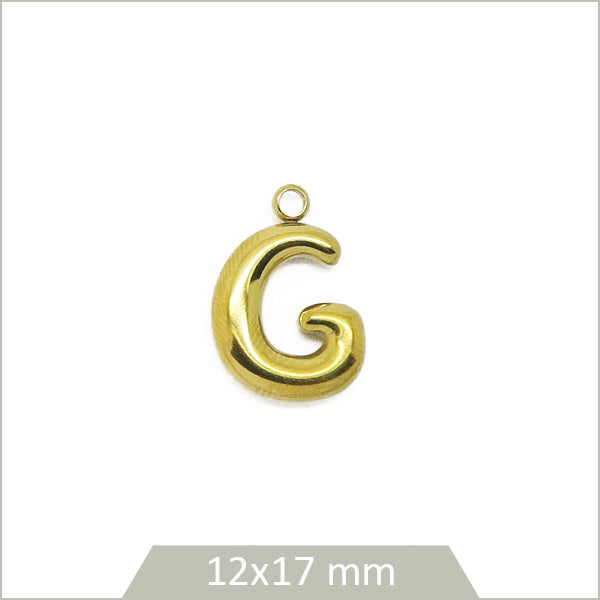 1 breloque lettre G en acier inoxydable 304 doré plaquage IP 18K