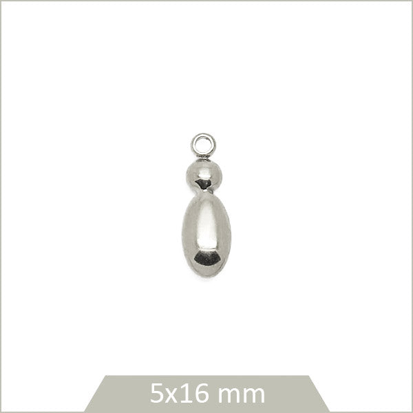 1 breloque lettre I en acier inoxydable 304