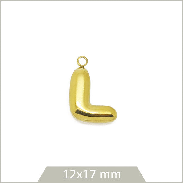 1 breloque lettre L en acier inoxydable 304 doré plaquage IP 18K