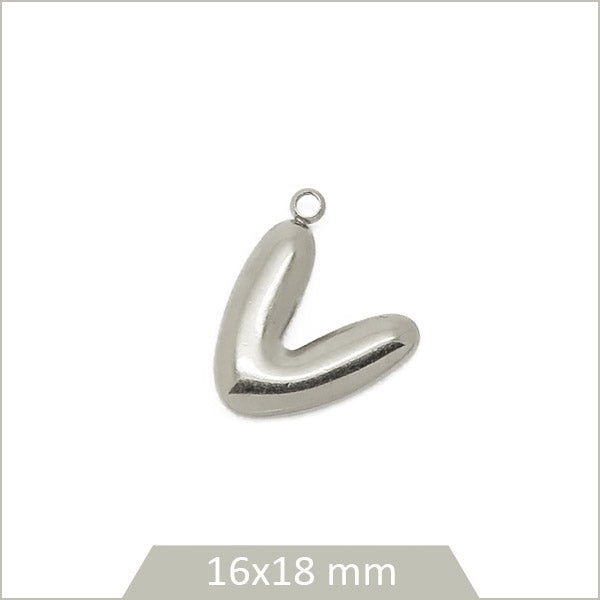 1 breloque lettre V en acier inoxydable 304