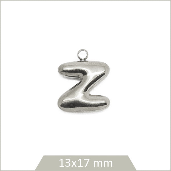 1 breloque lettre Z en acier inoxydable 304