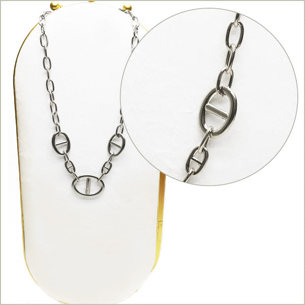 1 collier chaîne maillon ovale en acier inox 20 cm