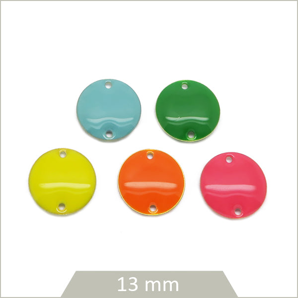 Mix de 10 sequins connecteurs 13 mm Vif
