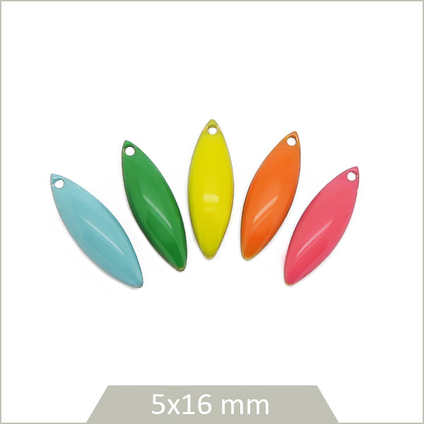 Mix de 10 sequins effet émaillé navettes 5x16 mm VIF