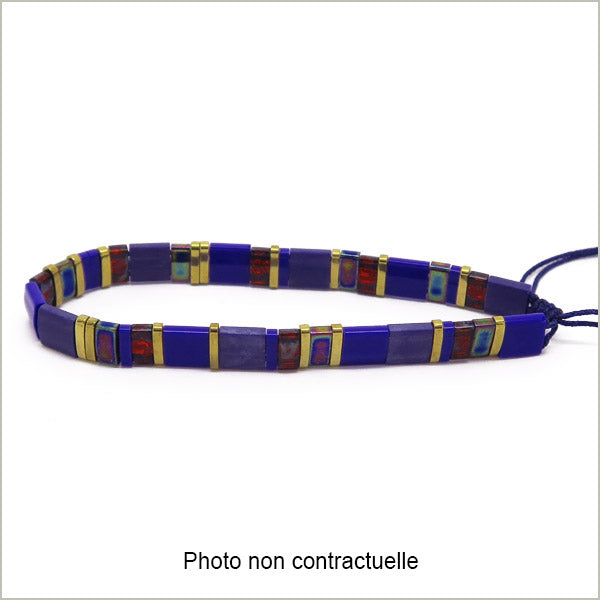 6g de mix de perles Tila Cobalt et OR