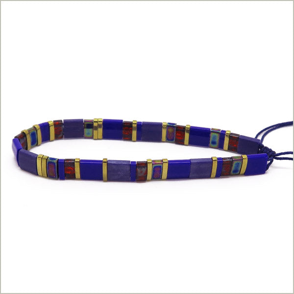6g de mix de perles Tila Cobalt et OR
