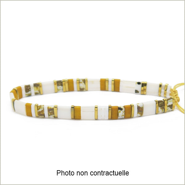 6g de mix de perles Tila Blanc et OR