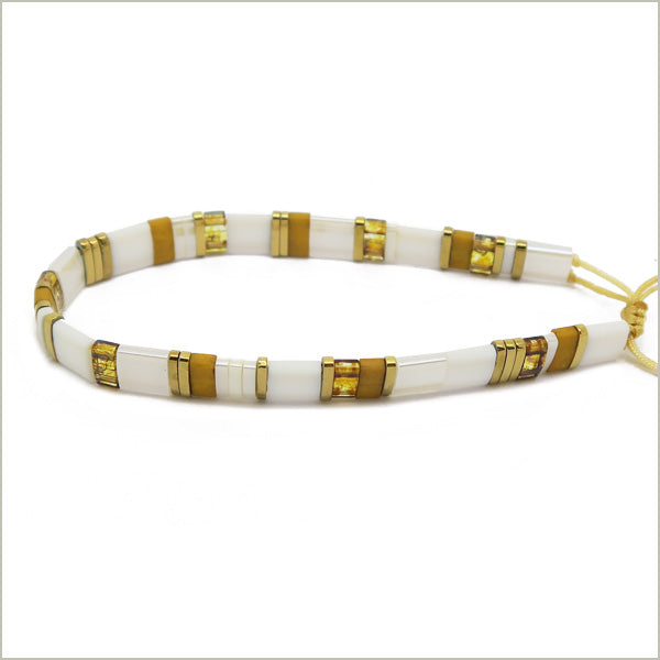 6g de mix de perles Tila Blanc et OR