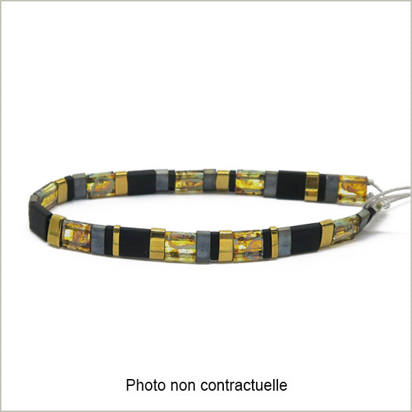 6g de mix de perles Tila noir OR