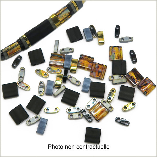 6g de mix de perles Tila noir OR