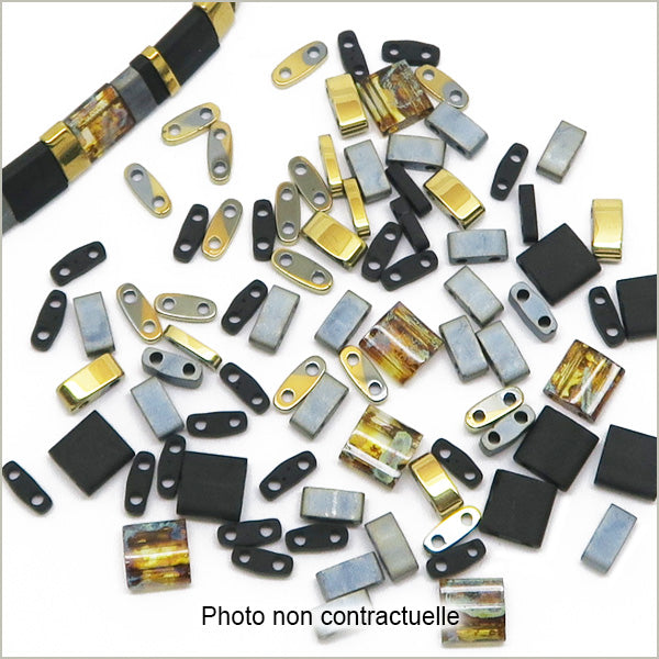 6g de mix de perles Tila noir OR