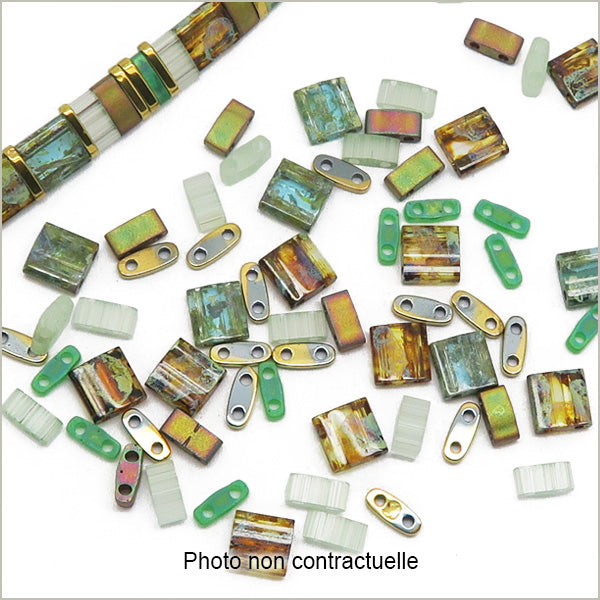 6g de mix de perles Tila Kaki