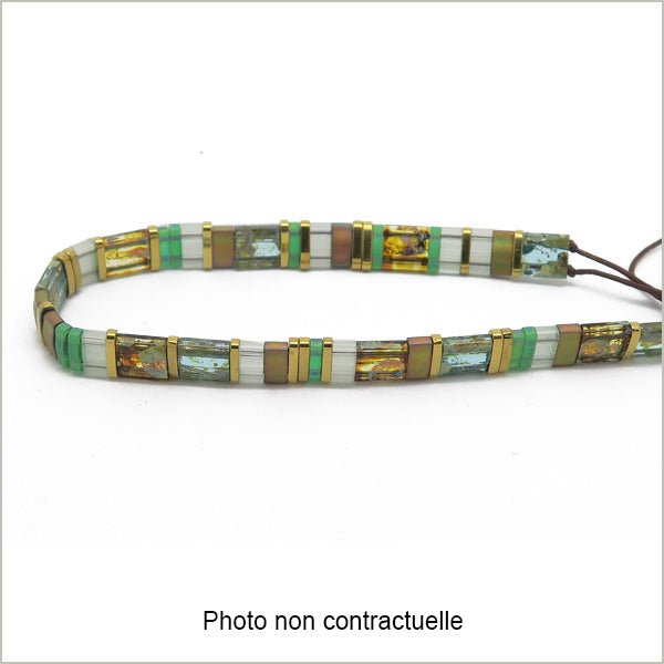 6g de mix de perles Tila Kaki