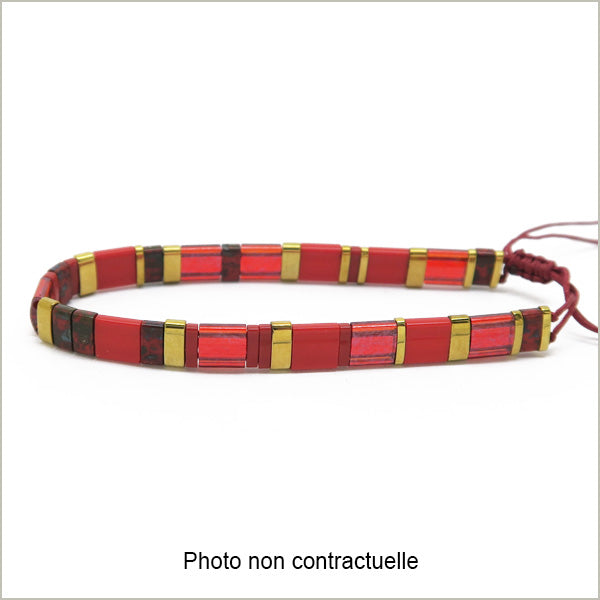 6 g de mix de perles Tila rouge et OR