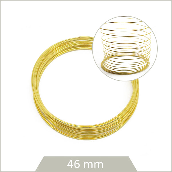 20 tours de fil mémoire en acier doré, taille enfant