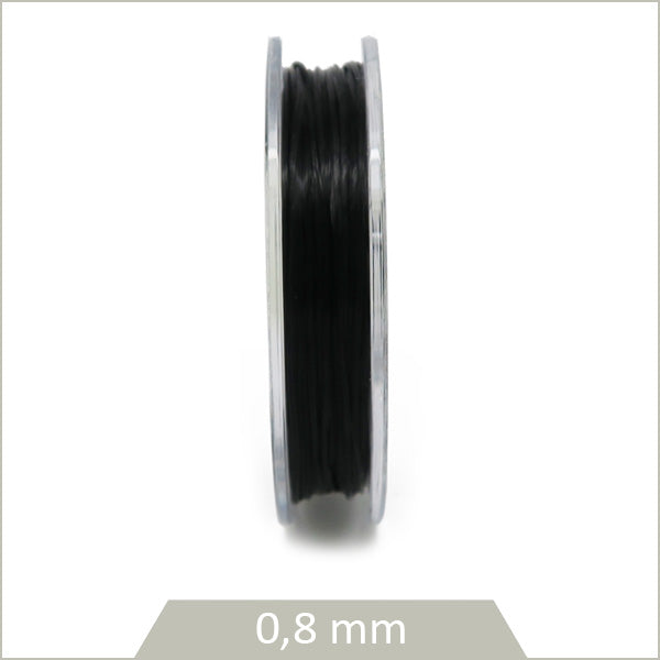 10 m de fil élastique 0,8 mm, noir