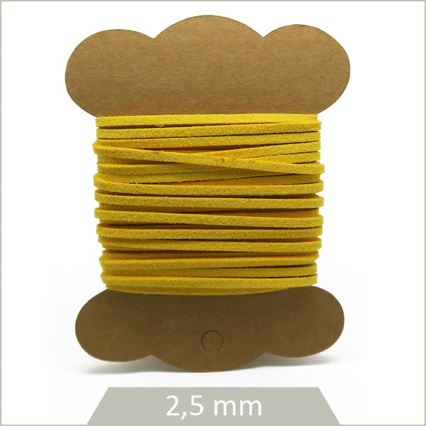 5 m de cordon suédine, jaune or