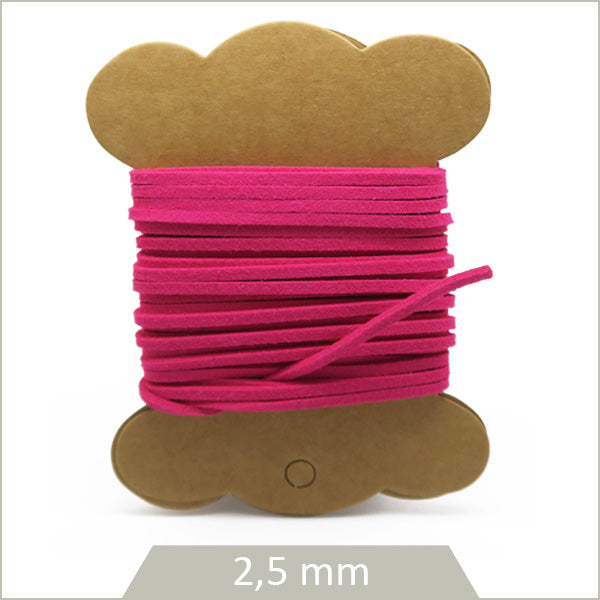5 m de cordon suédine, rose