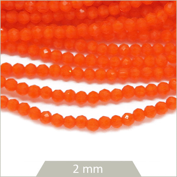 perle en verre orange vif pour bijoux