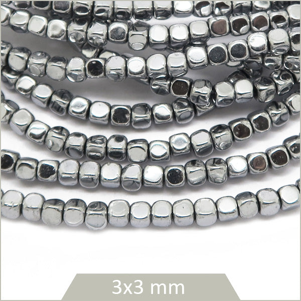 boutique perles cubes hématite argent