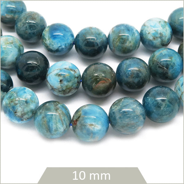 Env. 38 perles rondes en apatite 10 mm