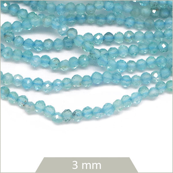 Env. 130 perles en apatite lagon 3 mm