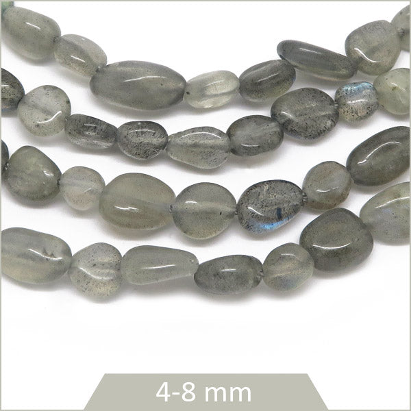 40 cm perles galets en labradorite