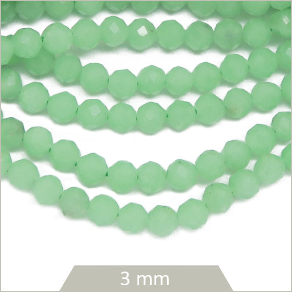Env. 116 perles facettées en Jade de glace 3 mm