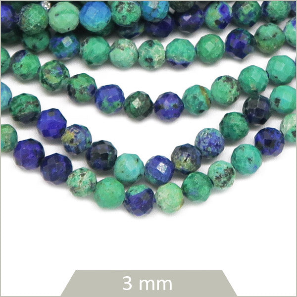 Env. 120 perles facettées en Lapis Lazuli Phoenix synthétique, 3 mm