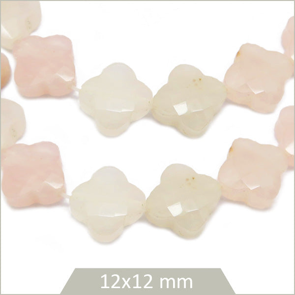 Perles trefles quartz rose