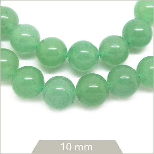 Env. 36 perles rondes en aventurine 10mm