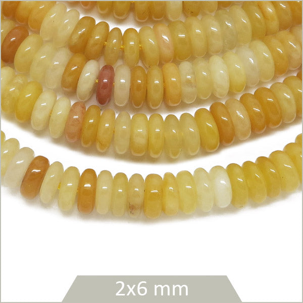 Env. 160 perles soucoupes Topaze, 6x2 mm