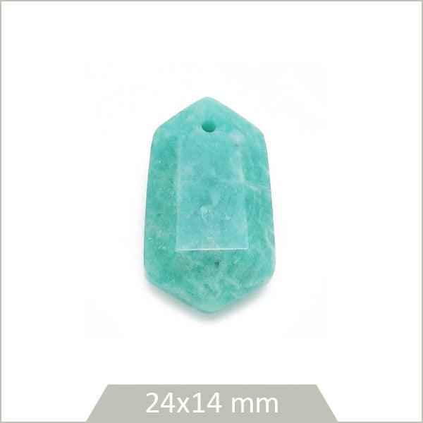 1 breloque prisme en pierre naturelle d'Amazonite