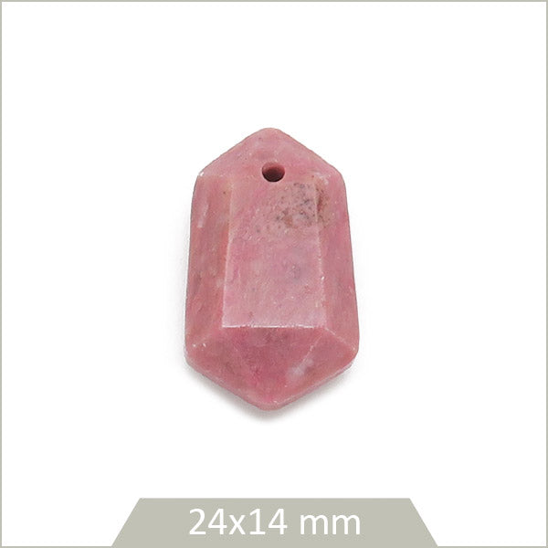 1 breloque prisme en pierre naturelle de Rhodonite