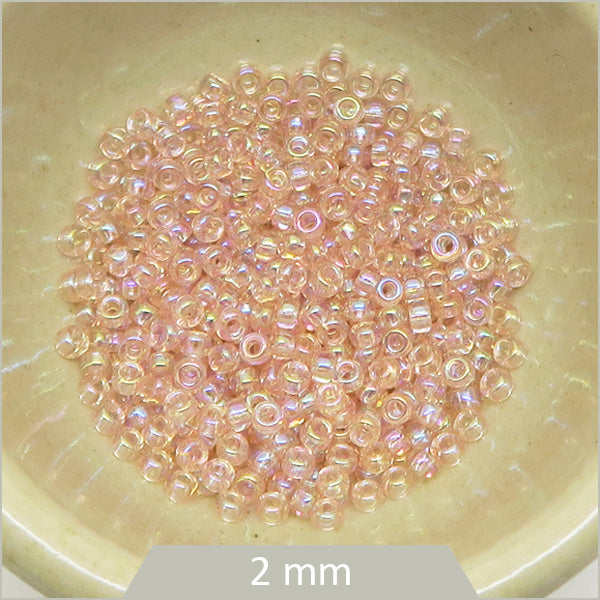 5 g Rocaille Miyuki  11/0, 0292 rose transparent irisé