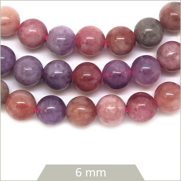 Env. 30 perles rondes en Jade de Malaisie teinté mix candy, 6 mm