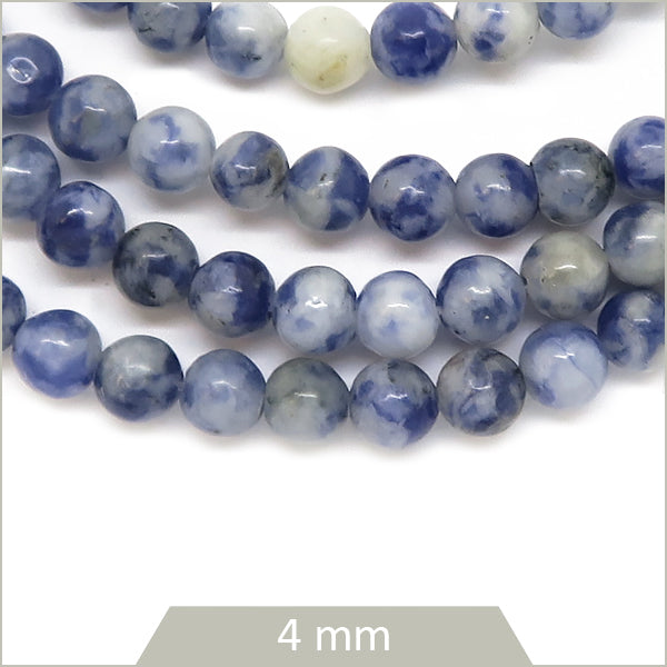 Env. 80 perles rondes en Sodalite, 4 mm