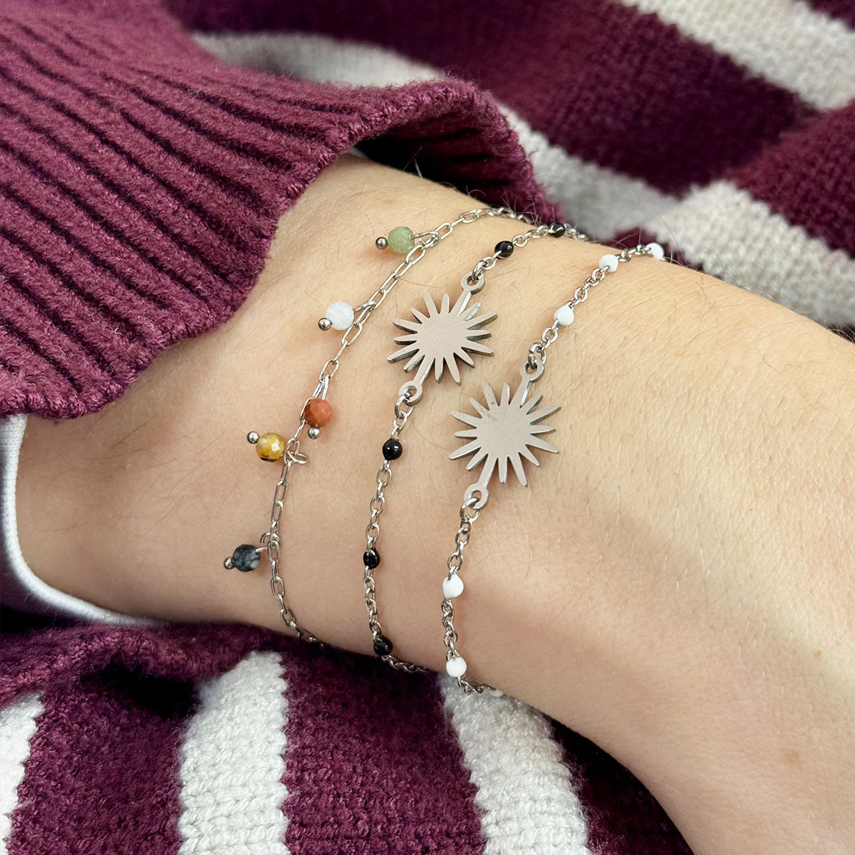 1m de chaîne acier et maillons  noirs