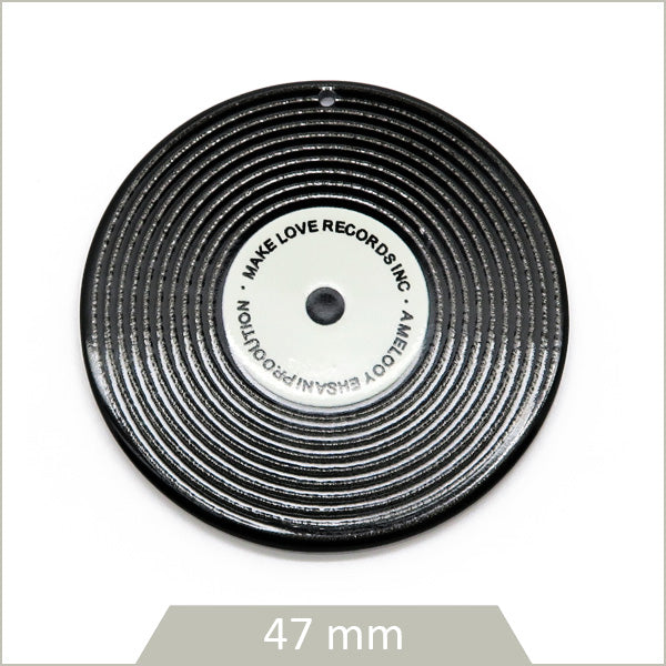1 breloque disque vinyle en acrylique
