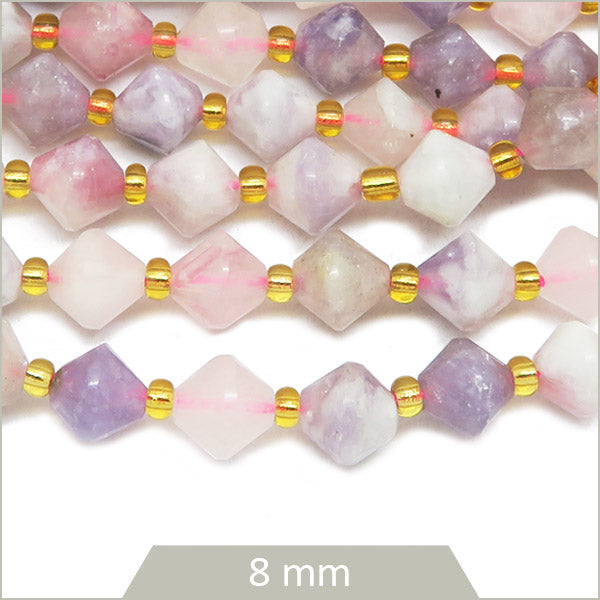 Env. 35 perles toupies en Tourmaline, 8 mm