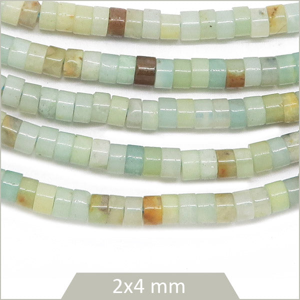 Env. 160 perles heishi en Amazonite, 4mm