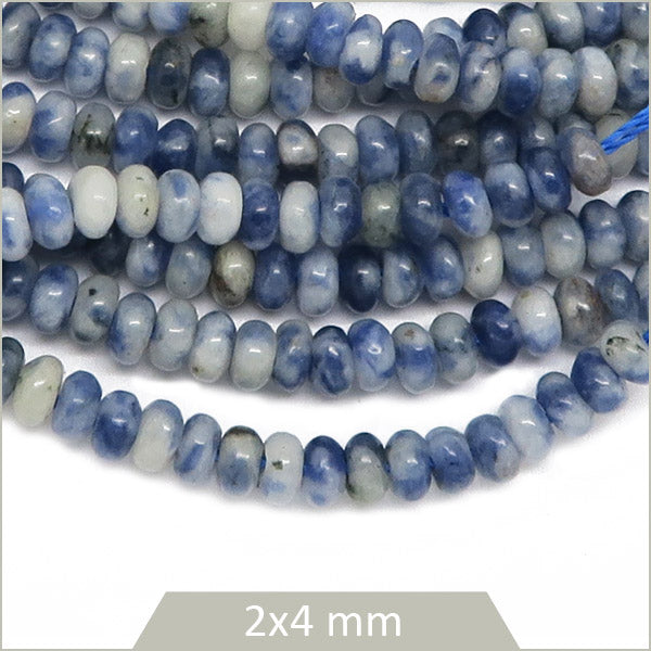 Env. 160 perles soucoupes en Sodalite, 4 mm