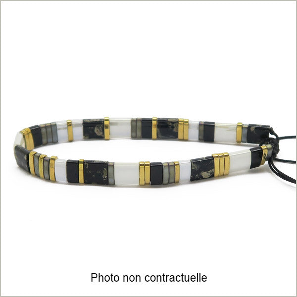 6g de mix de perles Tila black and white