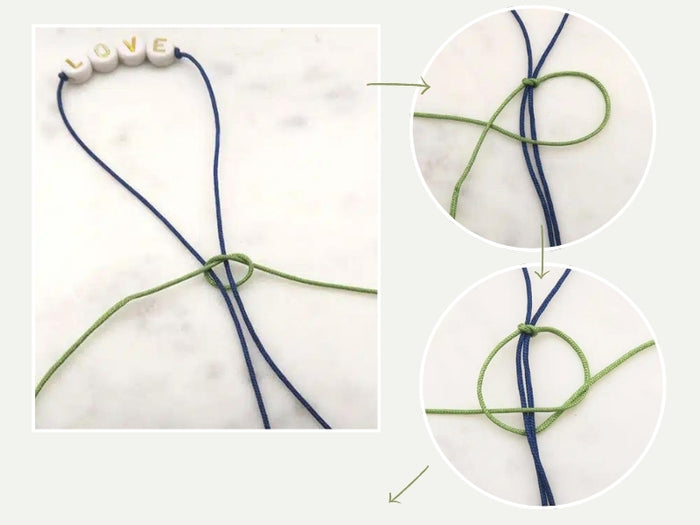 Tutoriel nœud coulissant pour bracelets, nœud de macramé