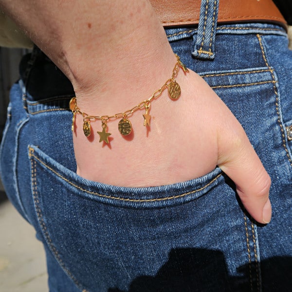 DIY création bracelet breloques acier doré