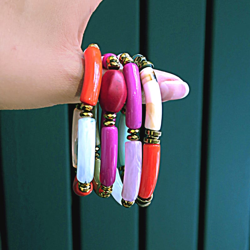 DIY bracelets perles tubes incurvés