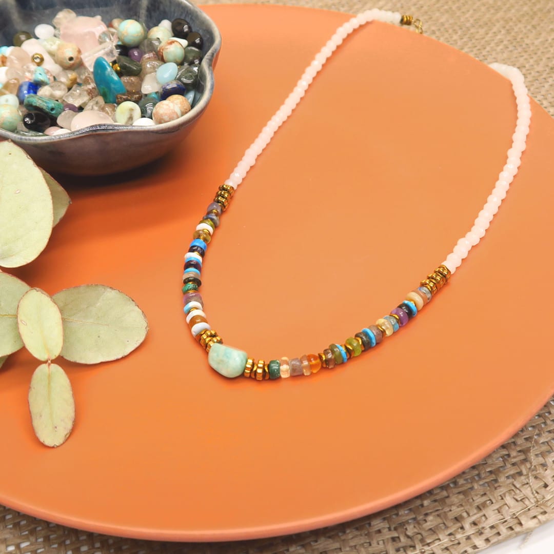 DIY collier perles heishi en pierres naturelles