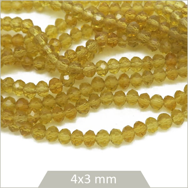 Perles jaune transparentes pour bijoux