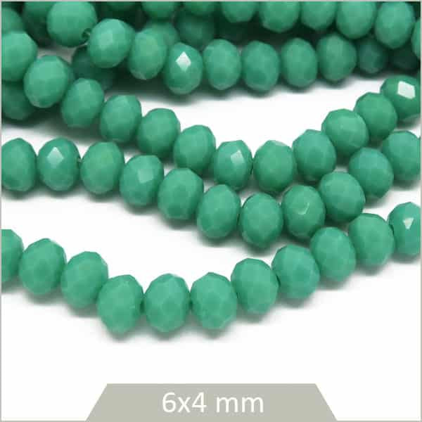 Achat perles donut en verre couleur vert jade